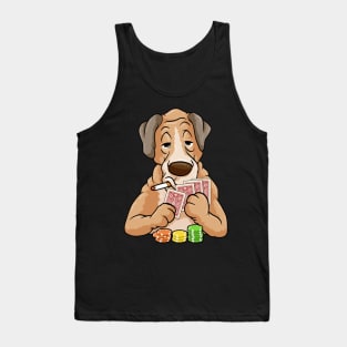 Cool dog is playing poker with chips and cards Tank Top